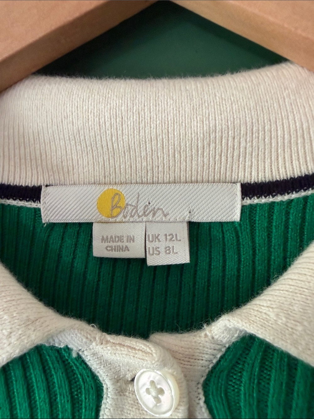 Boden Wool Cotton Knit Contrast Trim Colorblock Womens 8L Dress Preppy - Picture 2 of 9